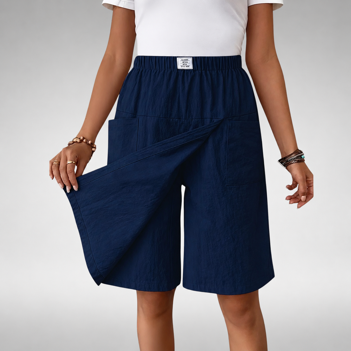 High Waist Wrap Front Pocket Shorts 4