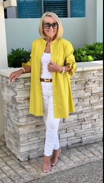 Band Collar Roll Sleeve Button Longline Shirt Jacket 6