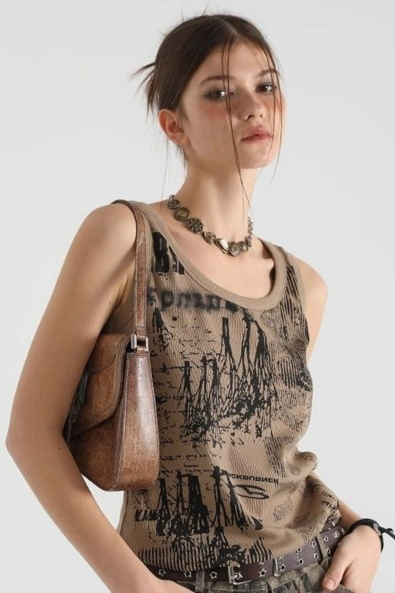 Sweet Edgy Print Tank Top