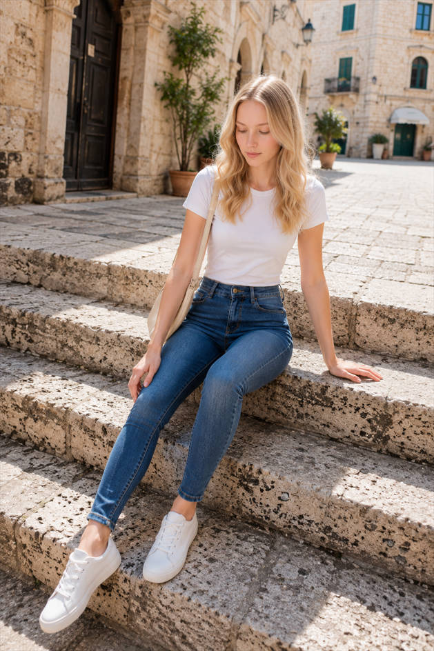 High-Waist Denim Jeans