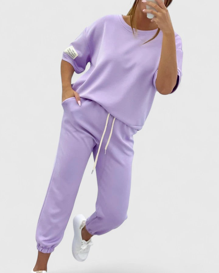 Short Sleeve Tee and Drawstring Jogger Two Piece Set 3