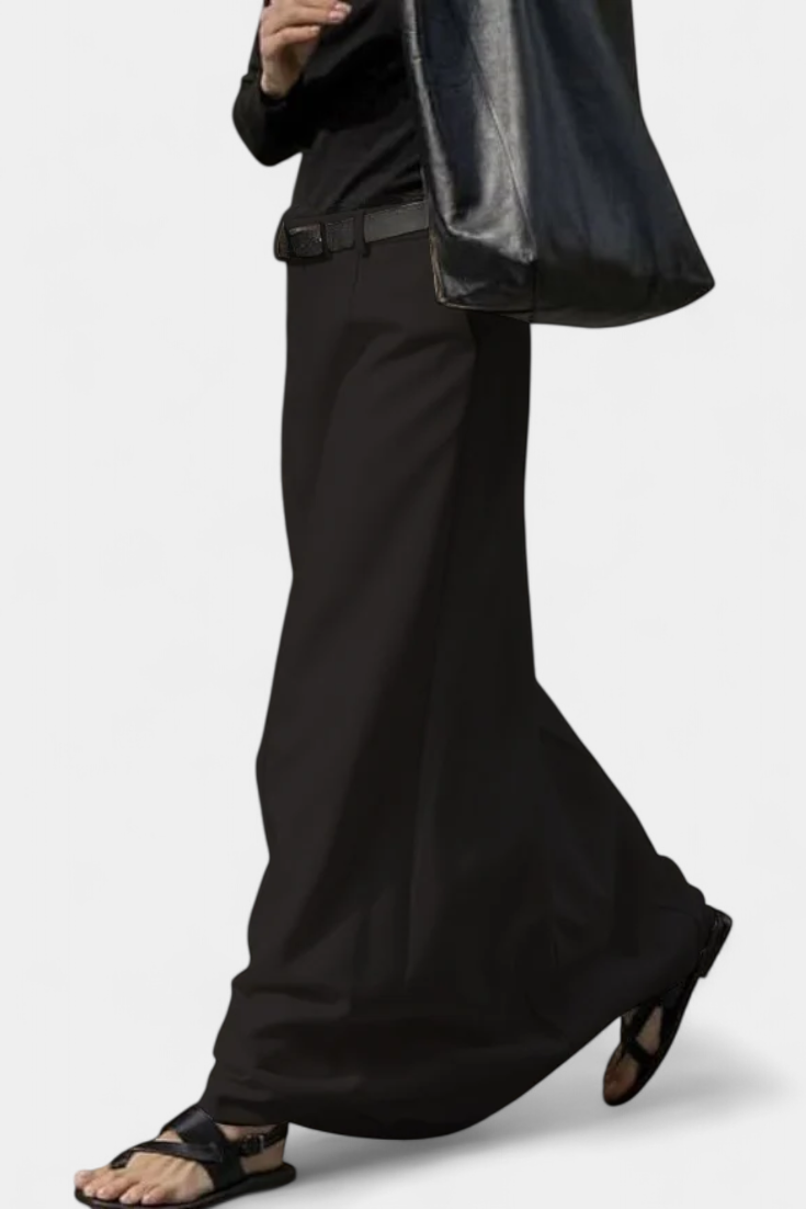 High Waist Satin Look Front Seam Maxi Skirt 7