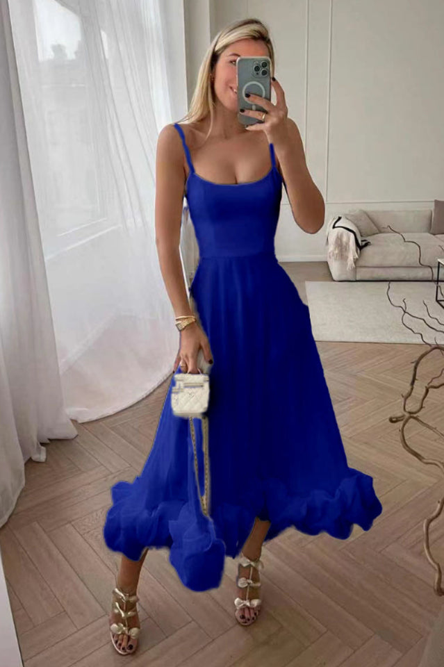 Flounce Bustier Midi Dress in Pink - View 21