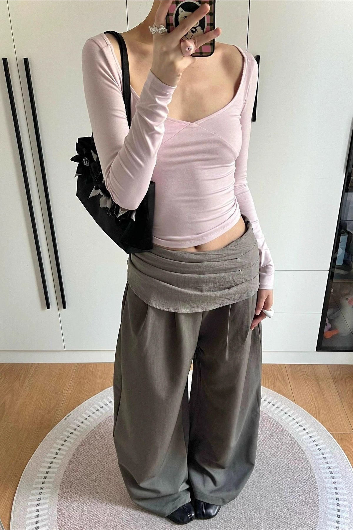 Pleated Banana Loose Slim Straight Wide Leg Pants