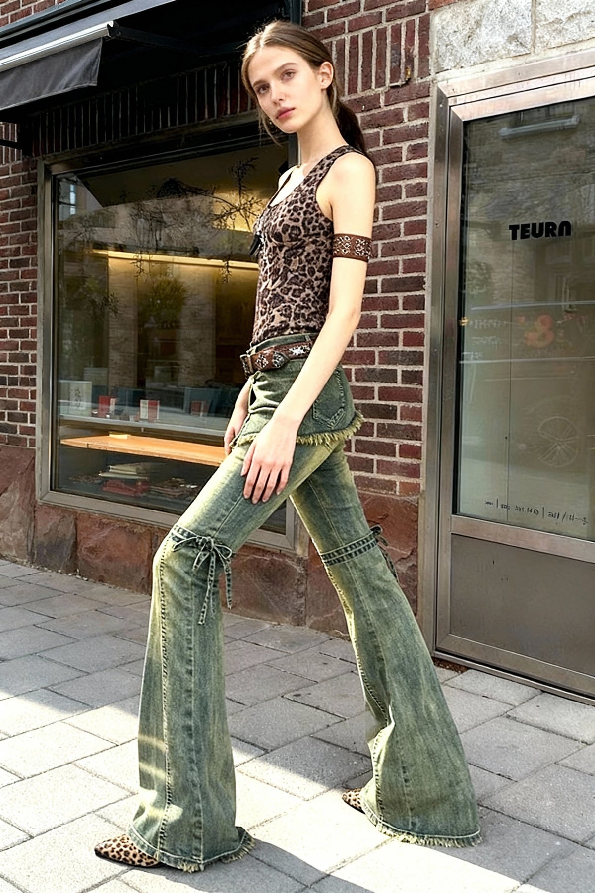 High-Waist Wide-Leg Denim Jeans