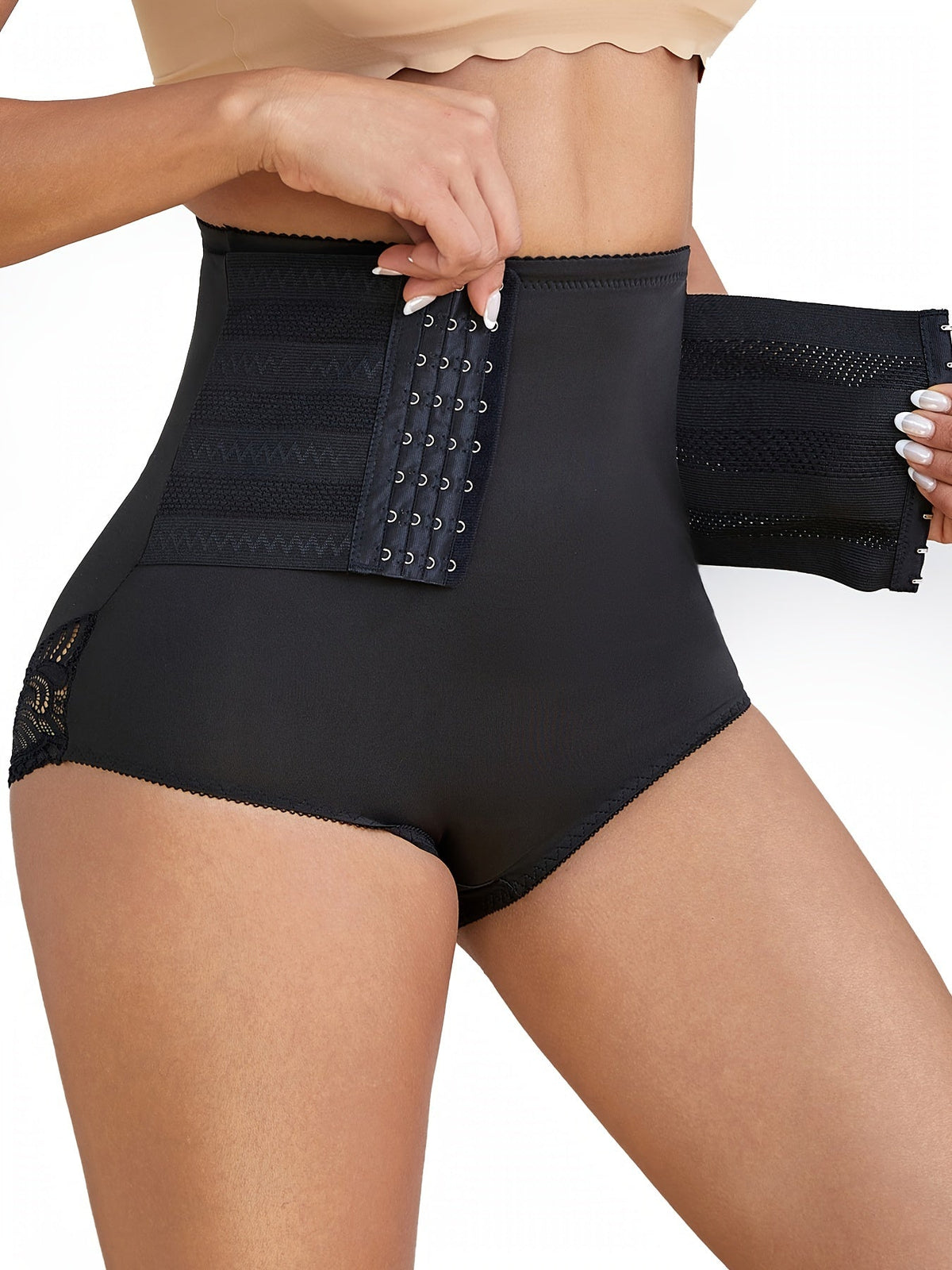 High Waist Hook Closure Waist Trainer Shaping Briefs 2