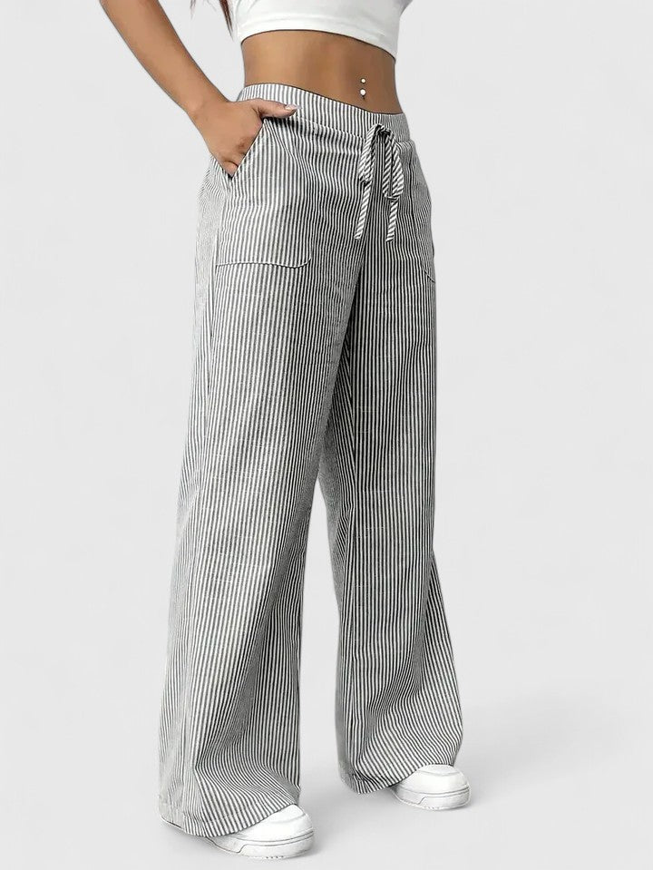 High Waist Striped Wide Leg Pants 8