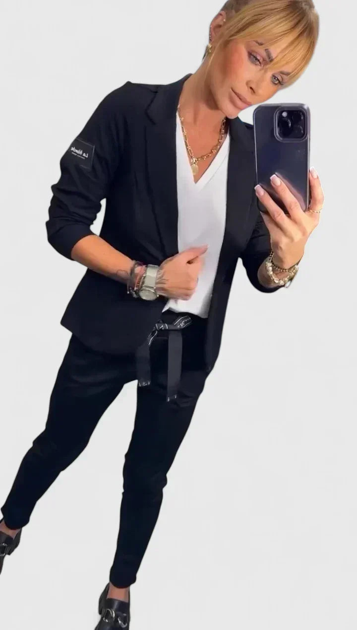 Long Sleeve Blazer and Slim Trousers Two Piece Set 2