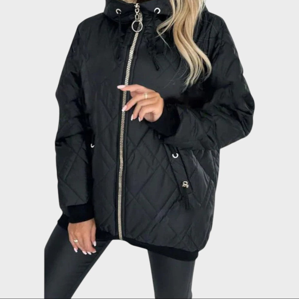 Quilted Hooded Zip Front Padded Jacket 6