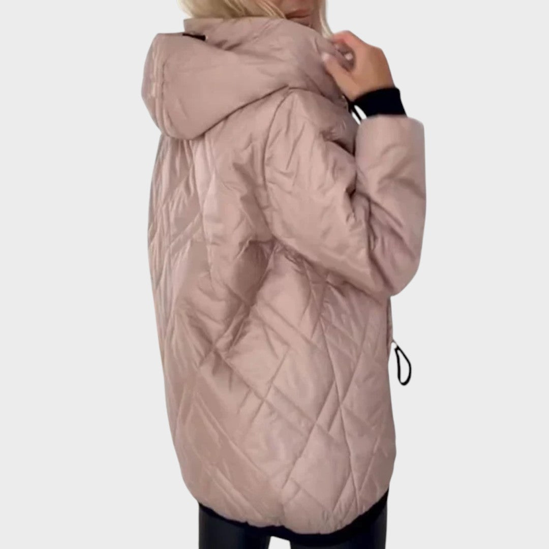 Hooded Zip Front Quilted Jacket 5