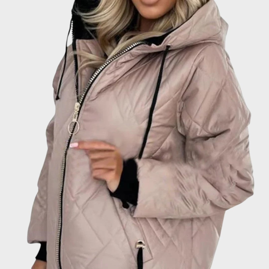 Hooded Zip Front Quilted Jacket 4