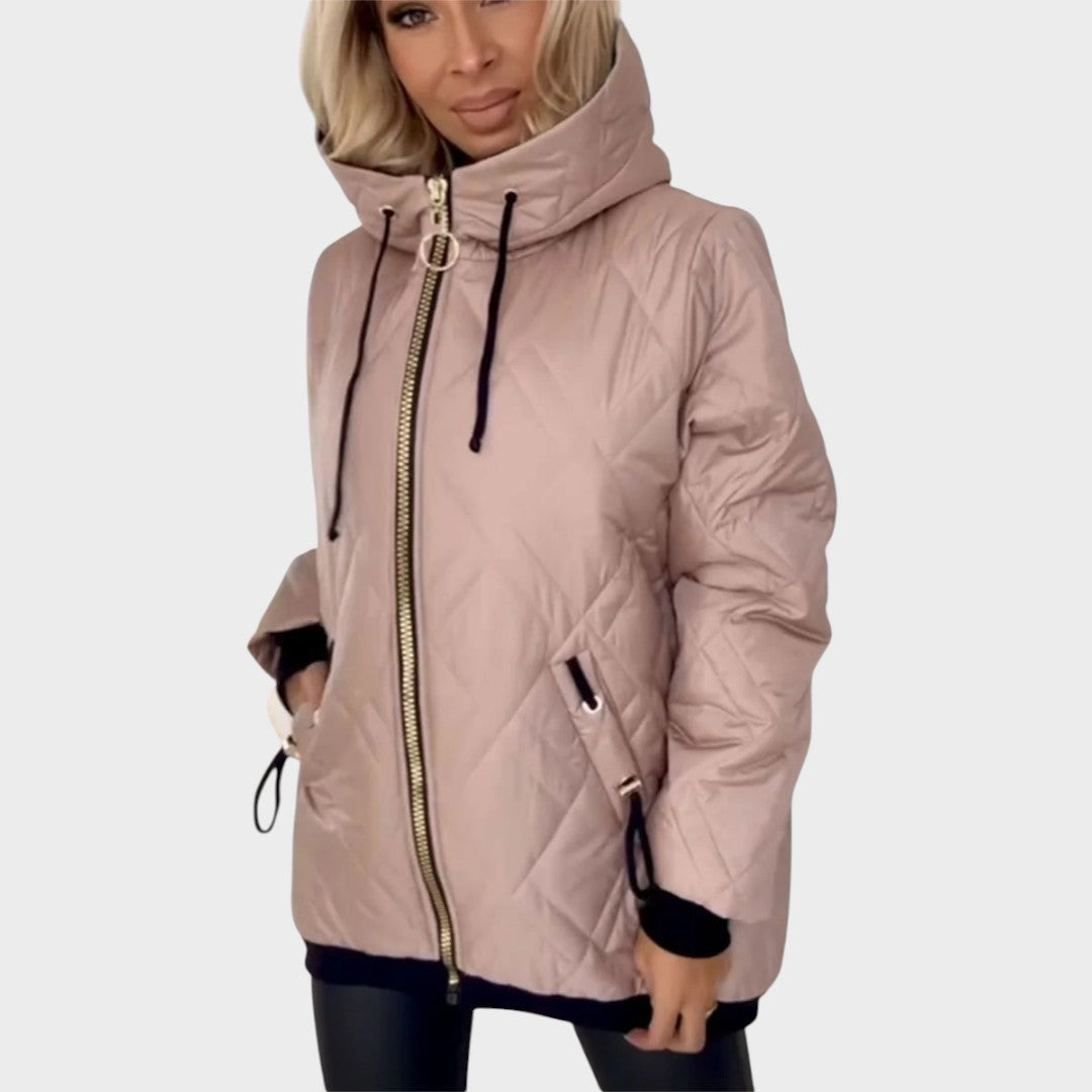 Hooded Zip Front Quilted Jacket 3