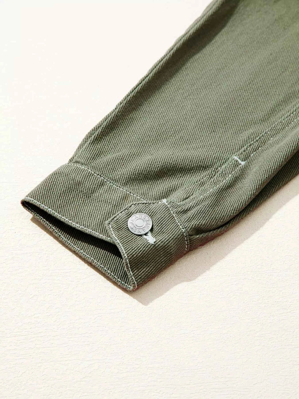 Patched Pocket Collared Button Front Boyfriend Denim