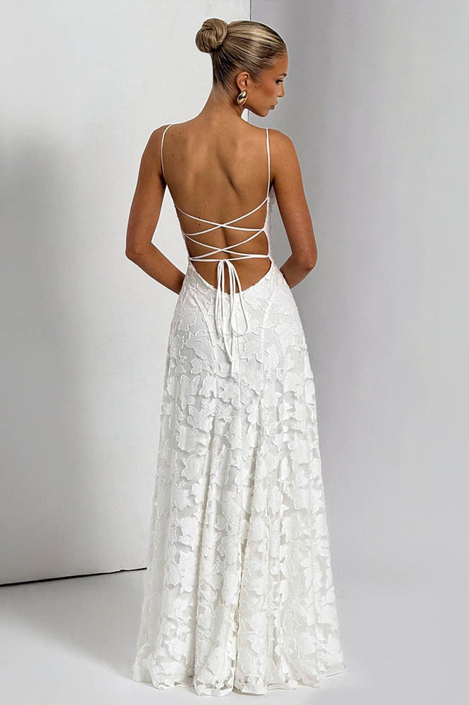 Backless Chiffon Maxi Dress - View 17