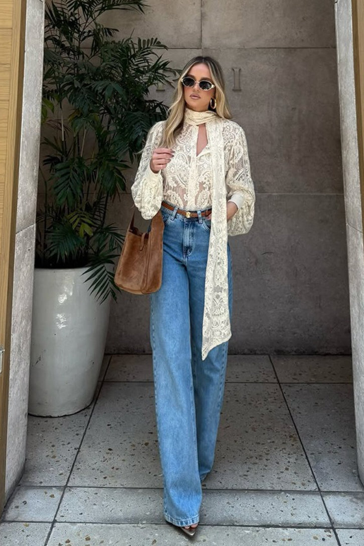Romantic Sheer Lace Blouse