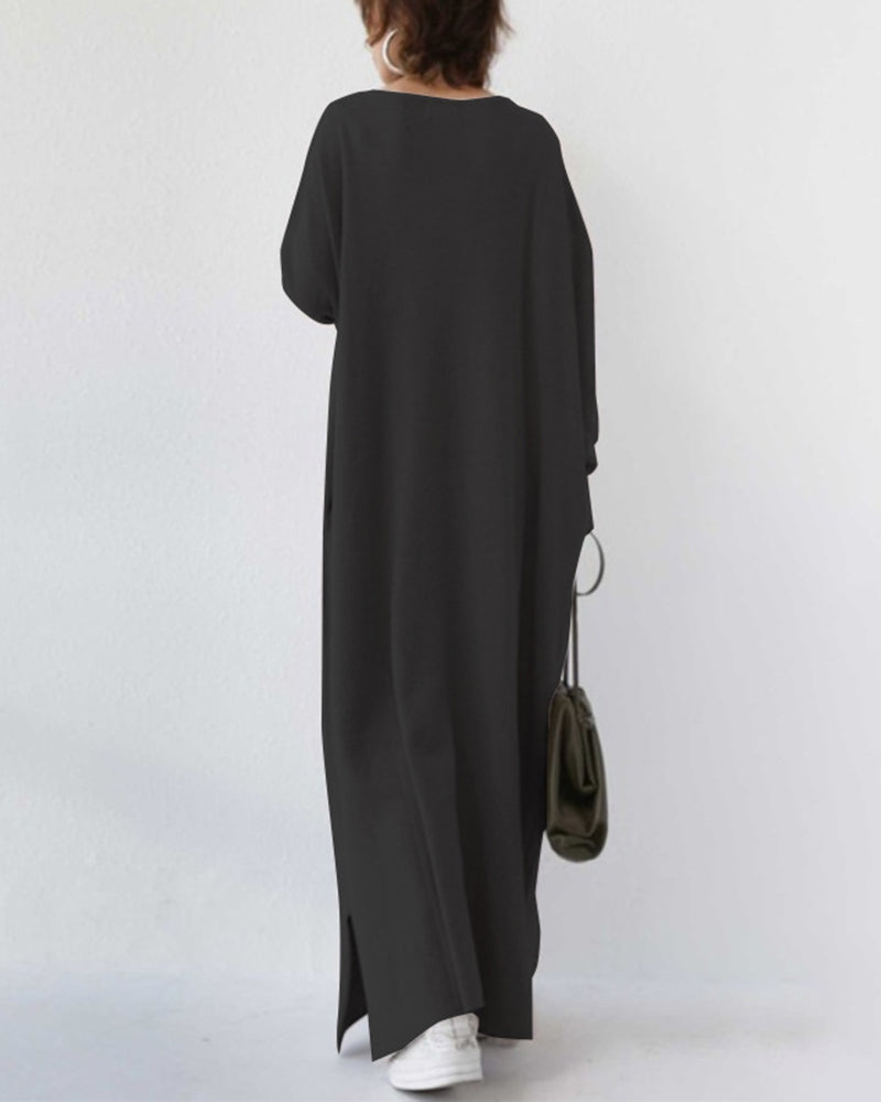Long Sleeve Ribbed Knit Sweater Dress - View 5