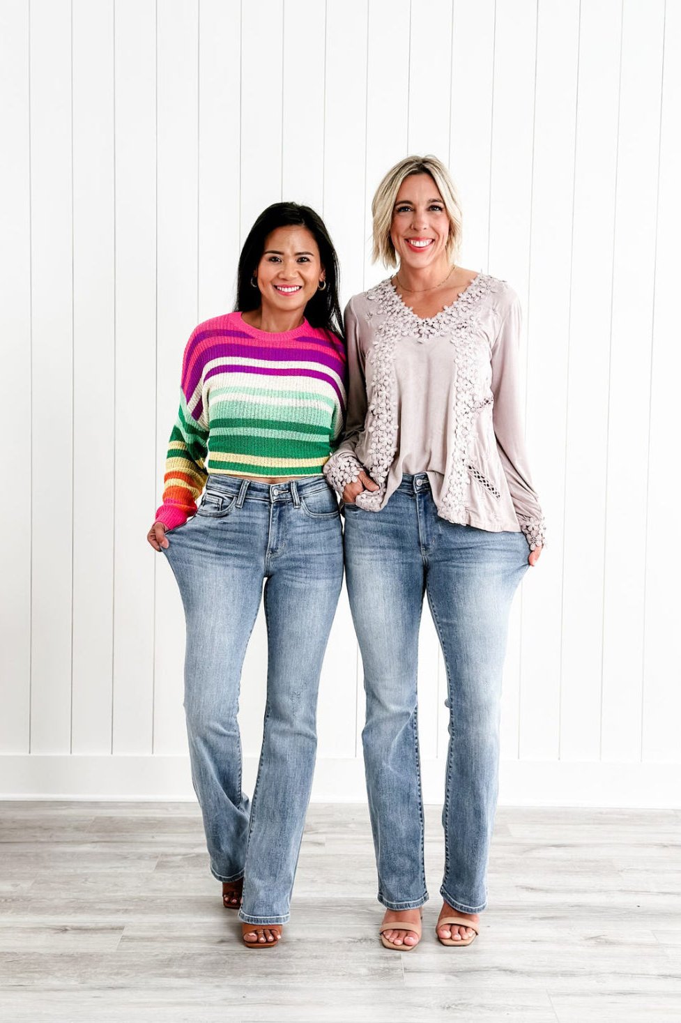 High Waist Flare Leg Stretch Denim Jeans 15