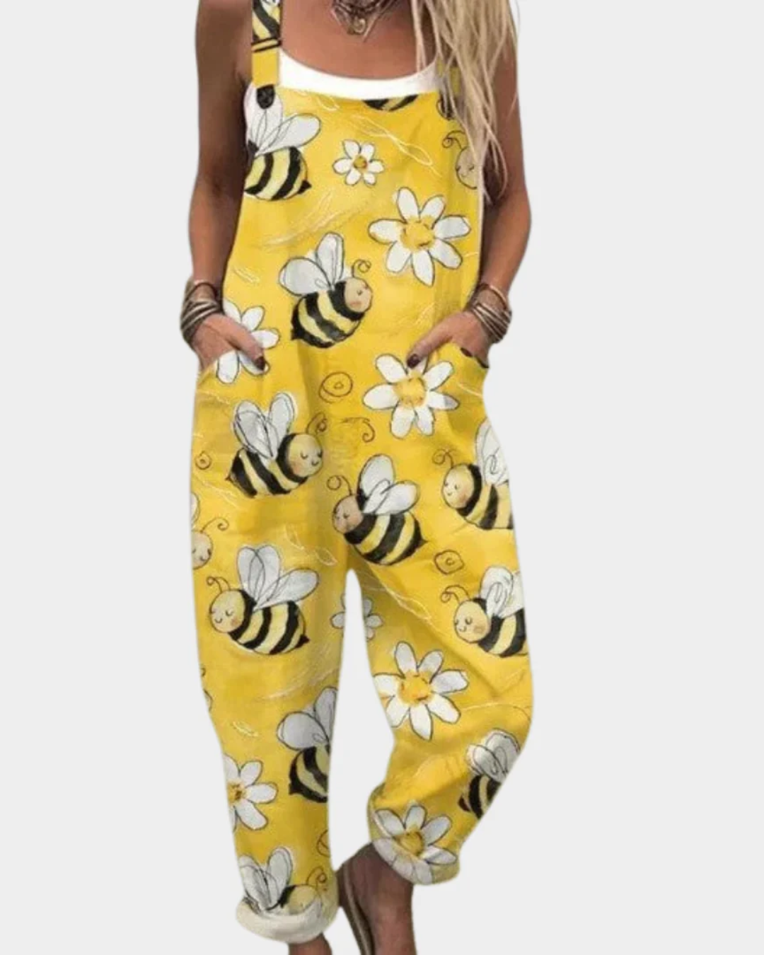 Wildflower Print Cuffed Leg Overall Jumpsuit with Pockets 8