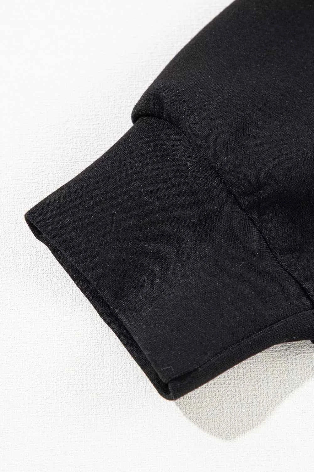 Solid Zip Sailor Collar Pullover Sweatpants Set