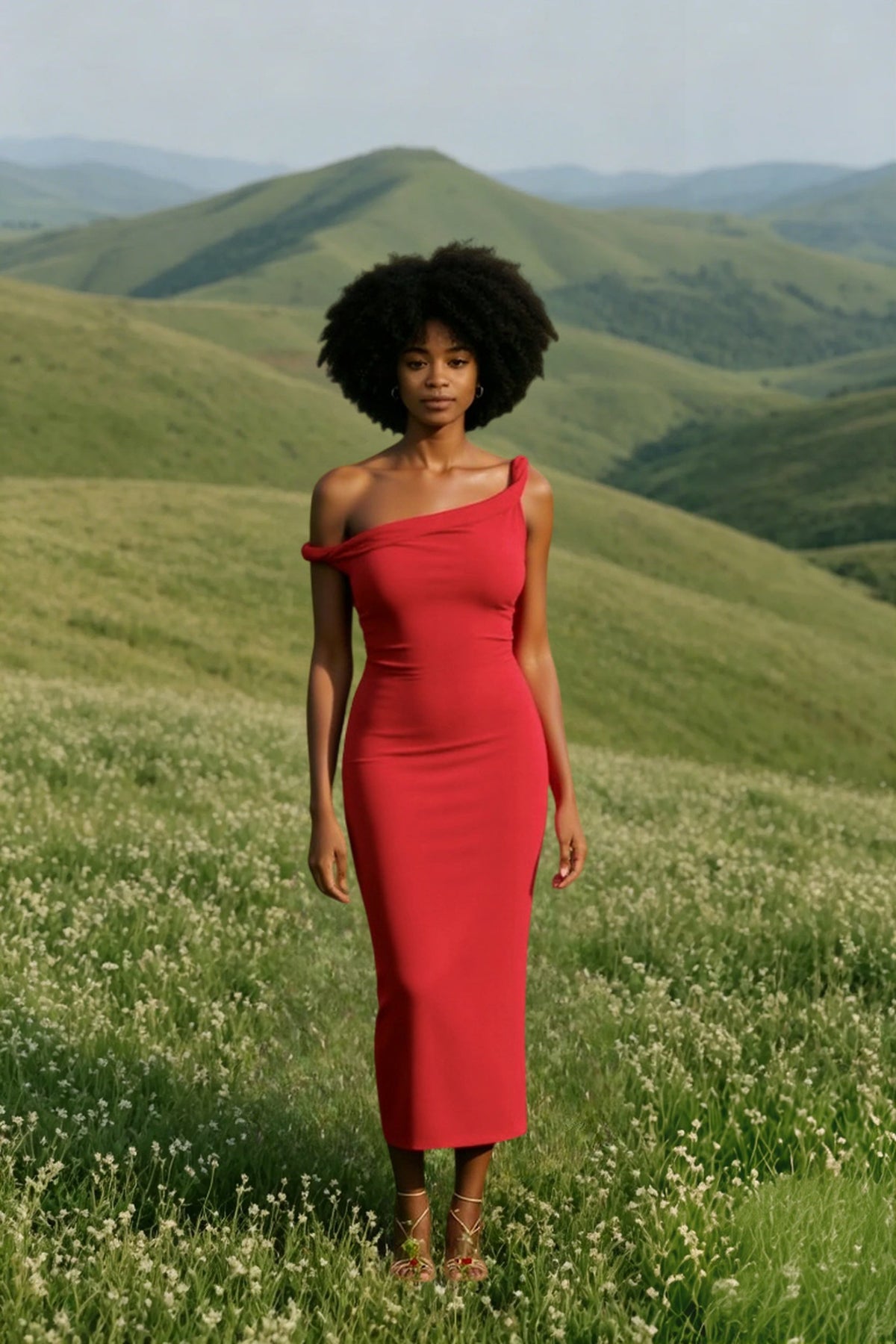 One Shoulder Bodycon Midi Party Dress - View 3