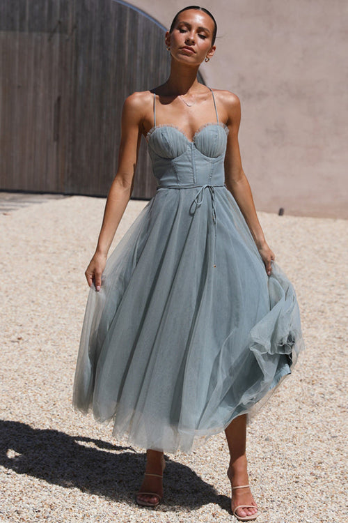 Tulle Sweetheart Tiered Layered Maxi Dress