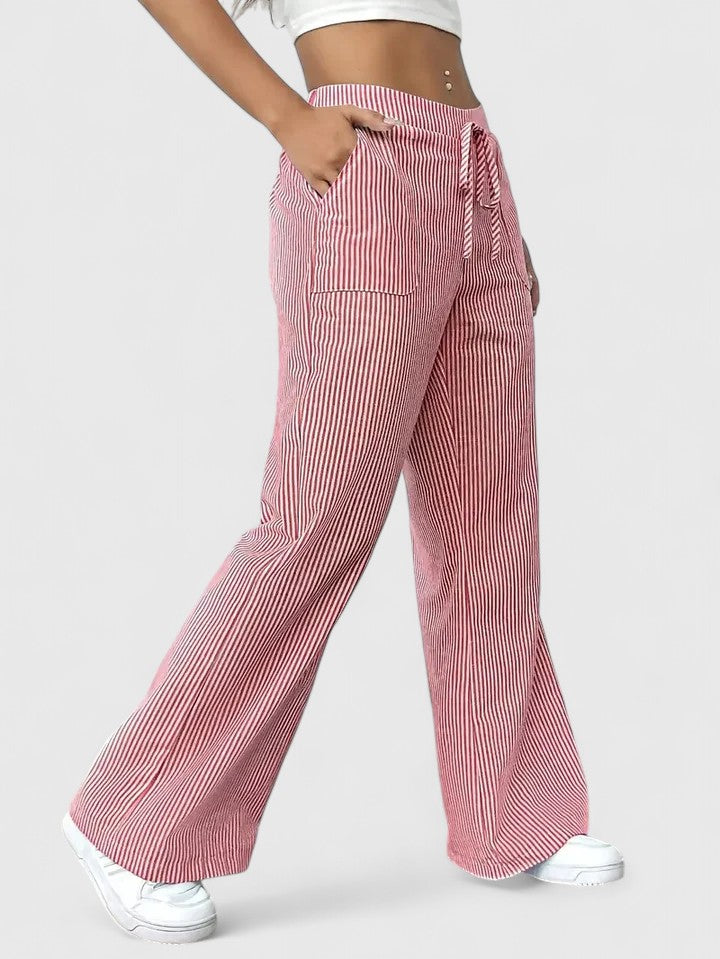 High Waist Striped Wide Leg Pants 7