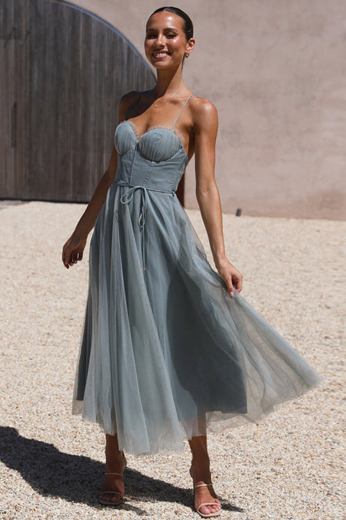 Tulle Sweetheart Tiered Layered Maxi Dress - View 8
