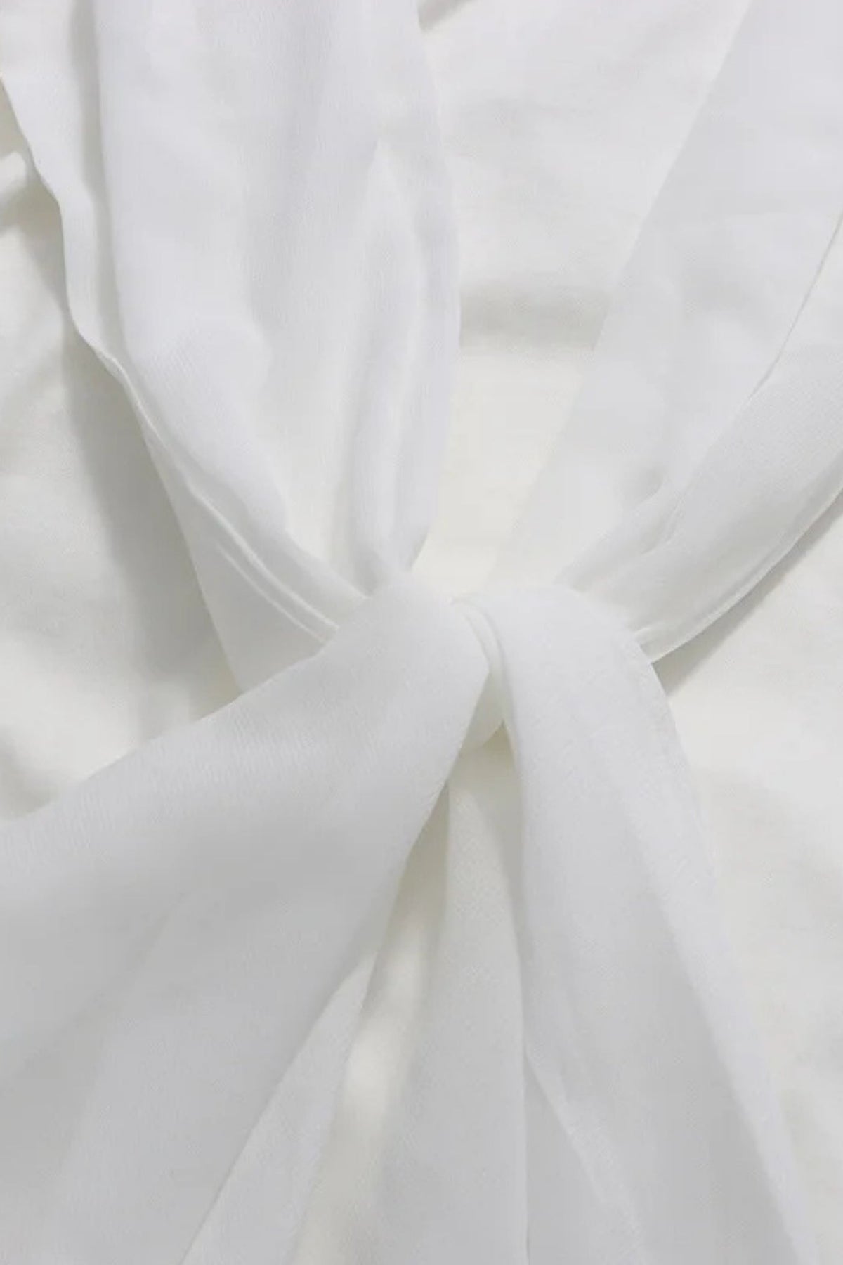 Draped Long Sleeve Maxi Dress - White - View 9