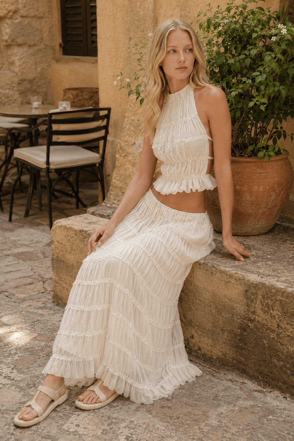High-Waist Lace Dress