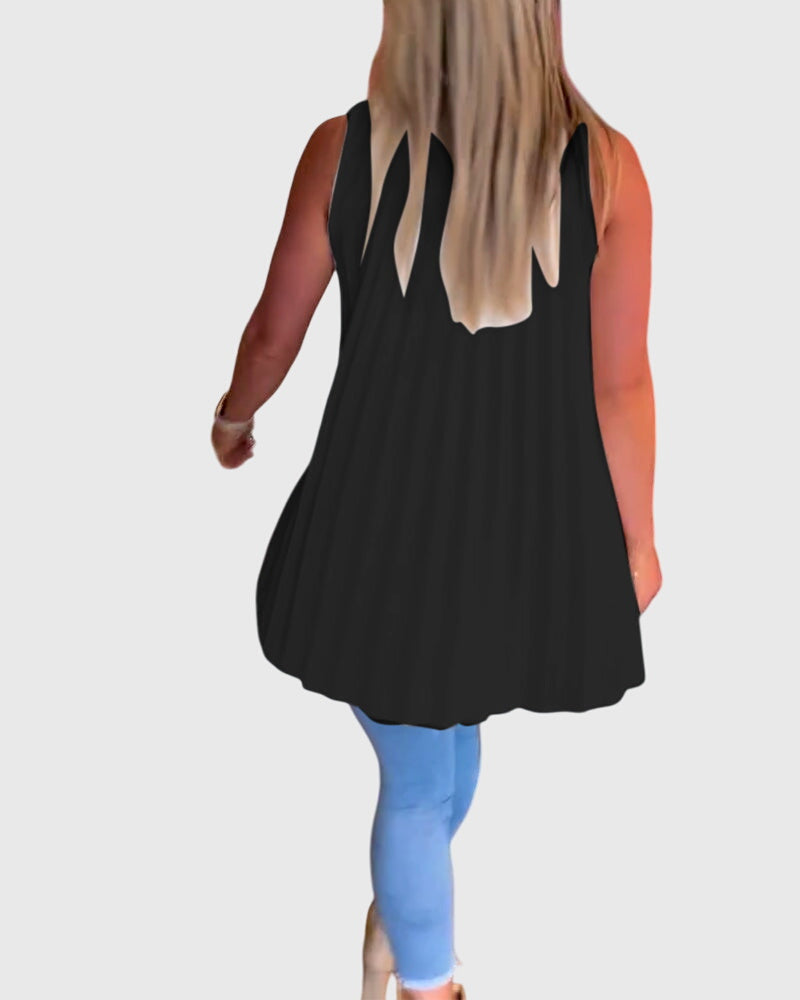 Collared Sleeveless High Low Blouse 23