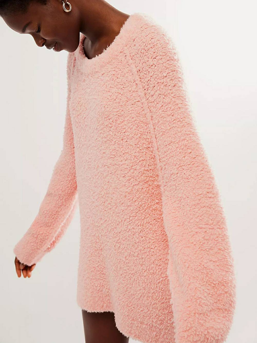 Lace Flowy Mini Dress & Teddy Sweater - View 22