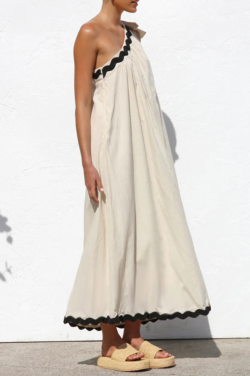 Deep V-Neck Lantern Sleeve Belted High Low Satin Maxi Dress - View 5