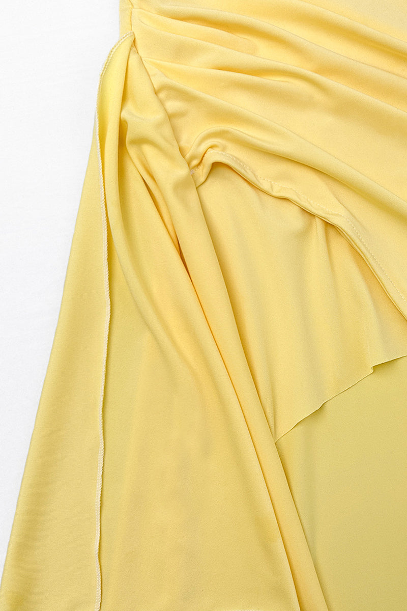 Satin Deep V-Neck Long Sleeve Bodycon Maxi Dress - View 14