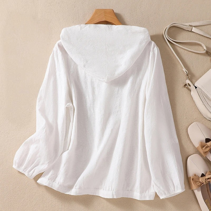 Hooded Button Front Long Sleeve Shirt 3