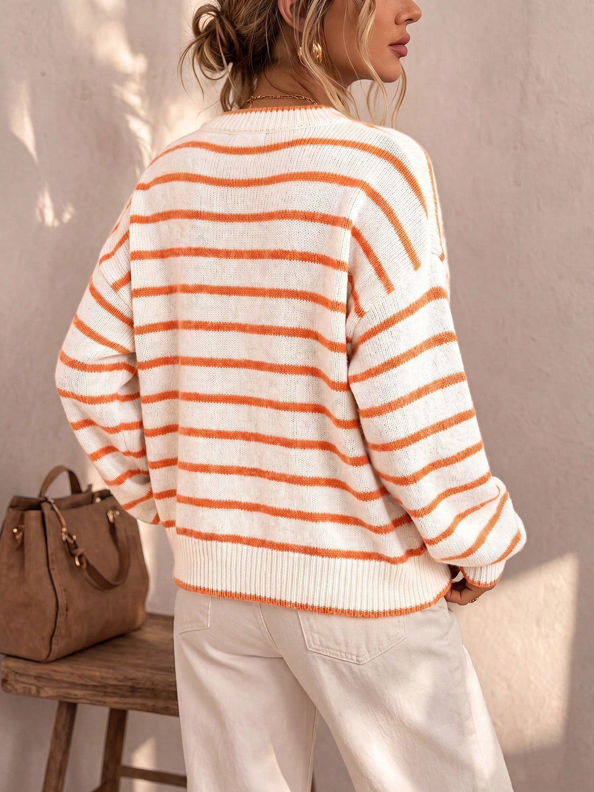 Striped Button Front Knit Cardigan 5