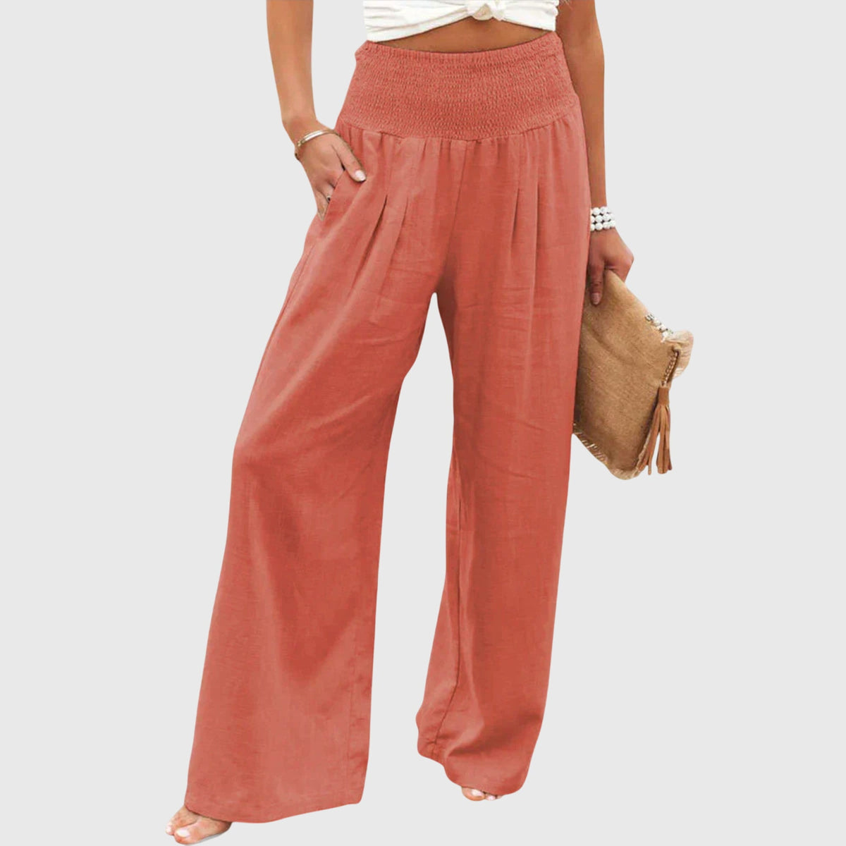 Halter Twist Front Top and Wide Leg Pants Two Piece Set 6