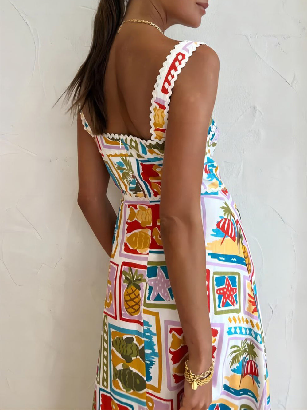 Graffiti Strap Tube Top Sexy Lace Maxi Dress - View 2