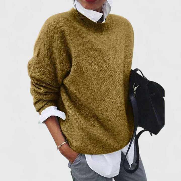 Mock Neck Long Sleeve Oversized Knit Sweater 2