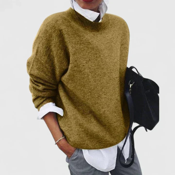 Crew Neck Long Sleeve Oversized Knit Sweater 3