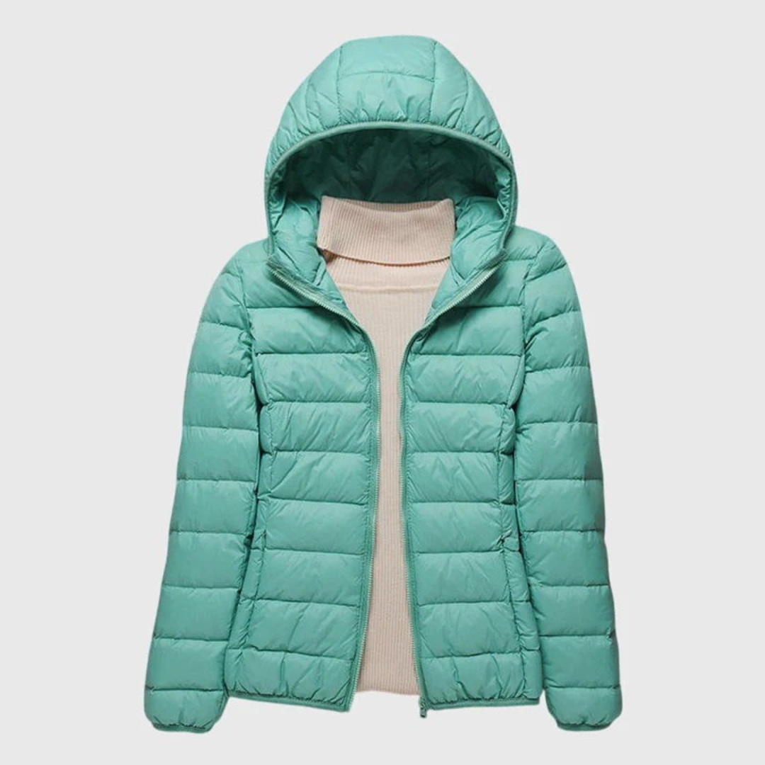 Hooded Zip Front Lightweight Quilted Puffer Jacket 13