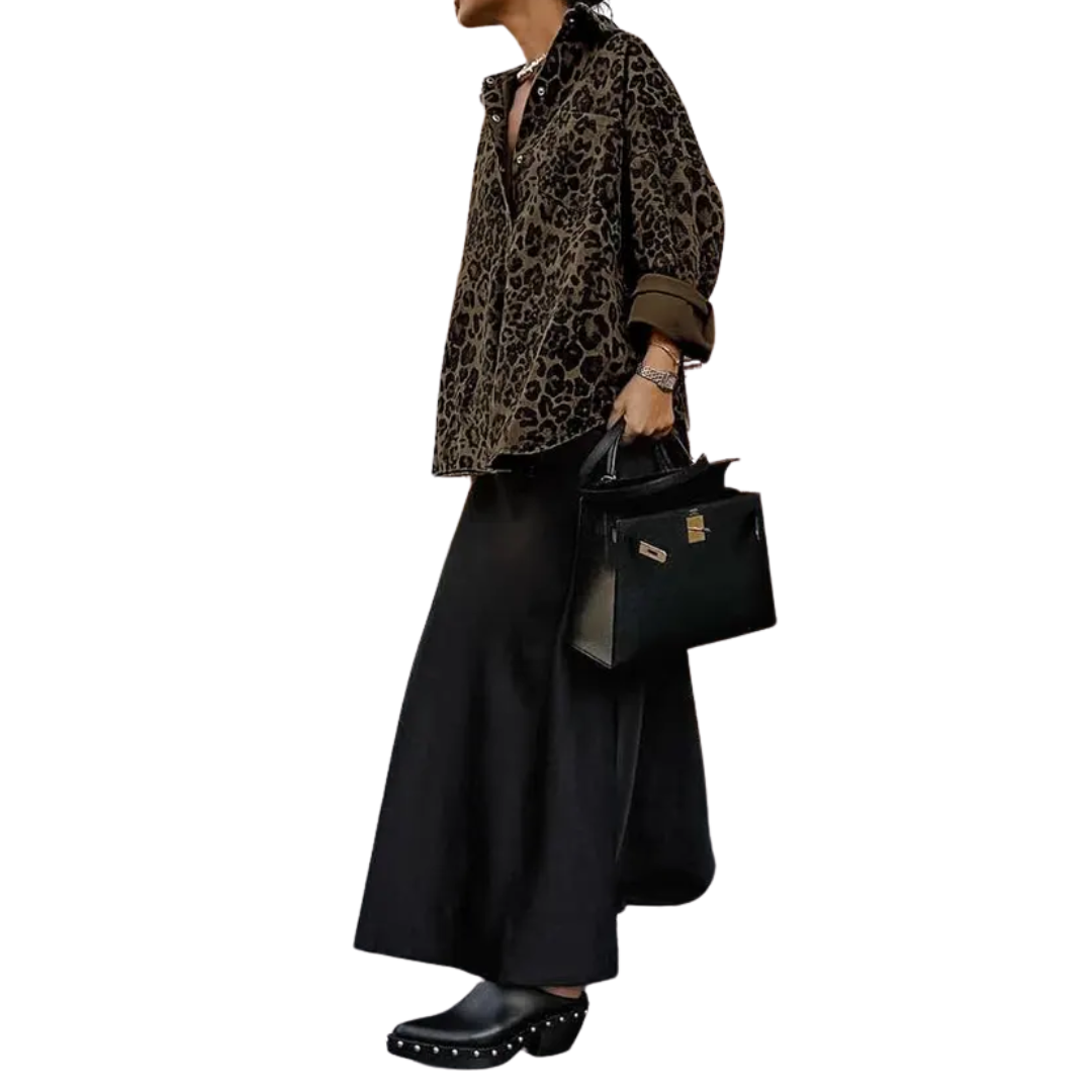 Leopard Print Button Front Oversized Shacket 2