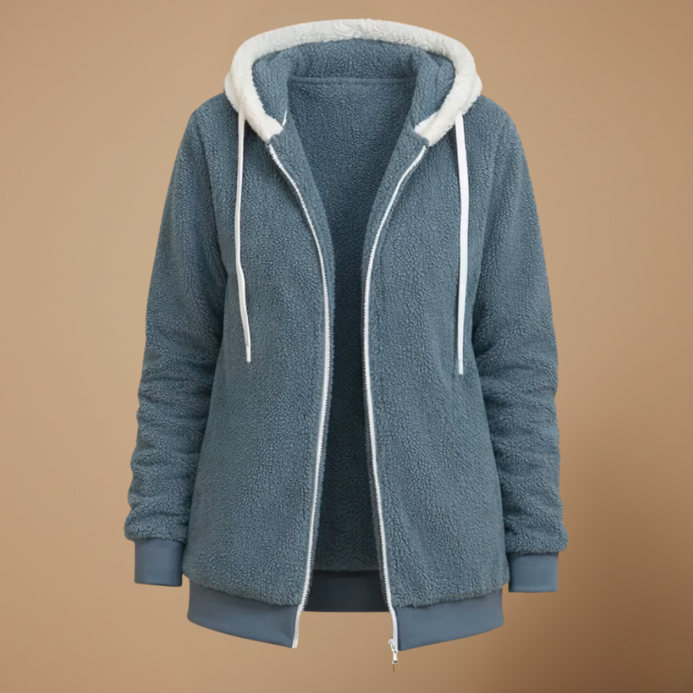 Hooded Zip Front Sherpa Fleece Jacket 3