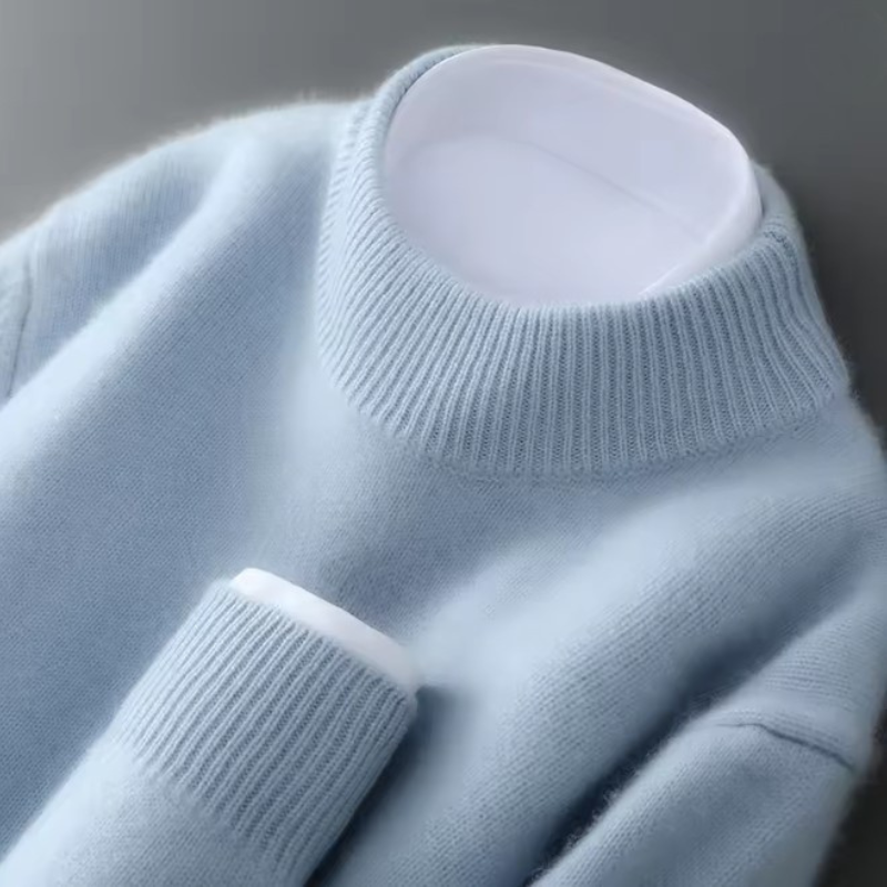 Mock Neck Long Sleeve Ribbed Knit Sweater 6