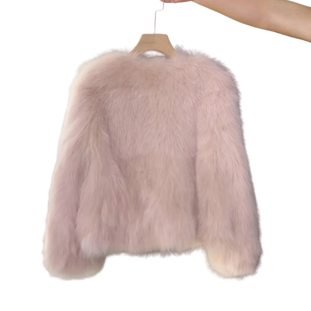 Faux Fur Contrast Trim Button Front Cropped Jacket 7
