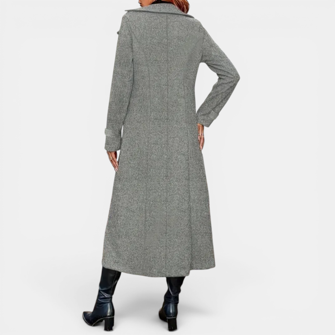 Double Breasted Notch Lapel Longline Coat 6
