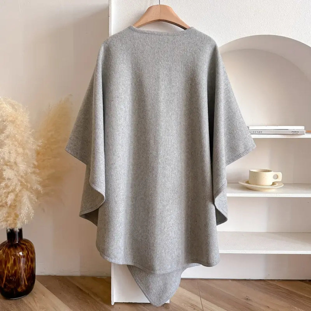 Open Front Draped Wrap Poncho Cape 9