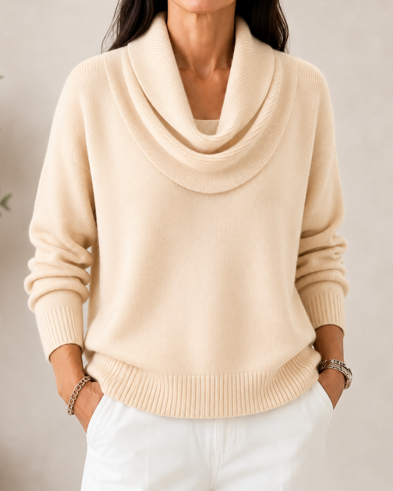 Cowl Neck Long Sleeve Knit Sweater 3