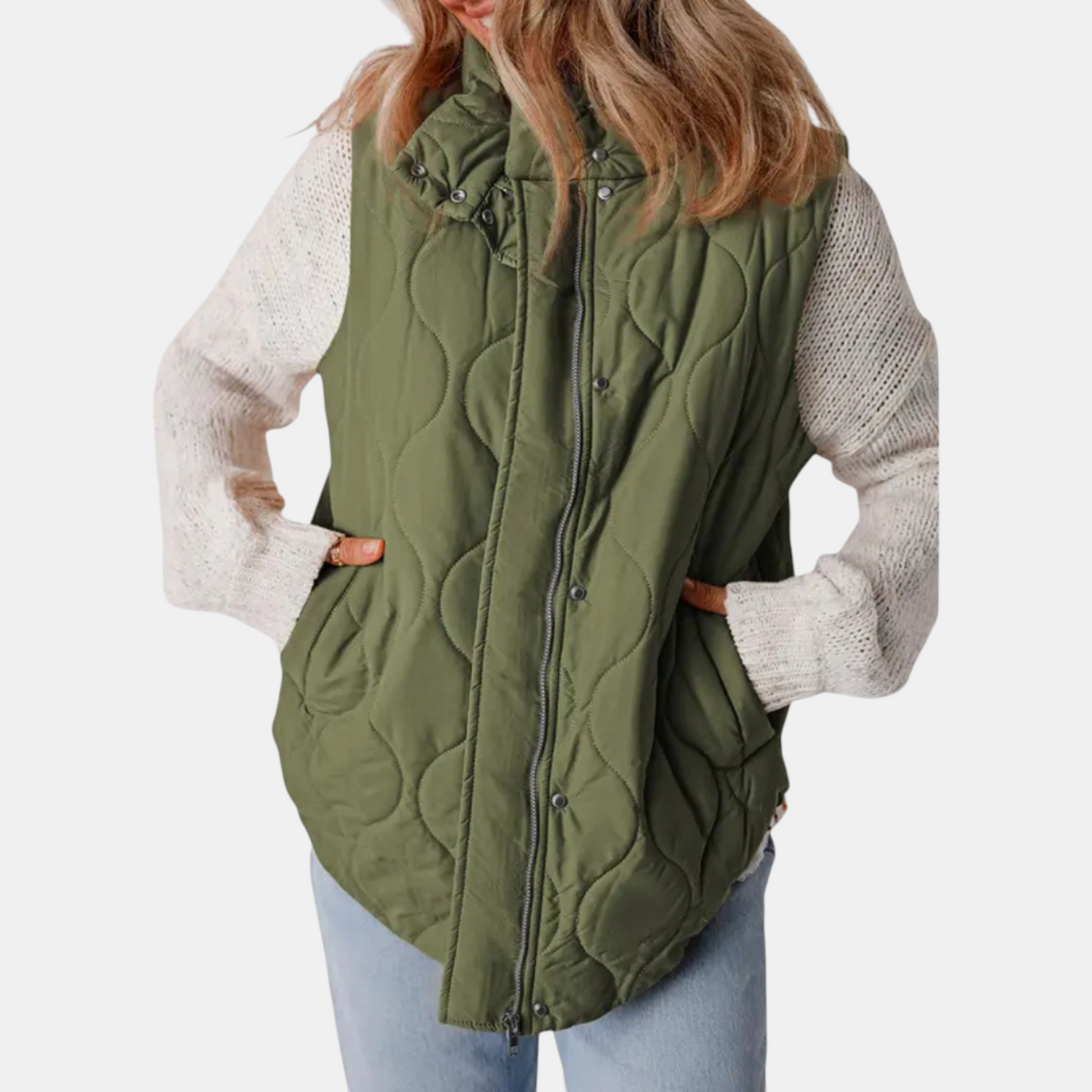 Hooded Zip Front Quilted Puffer Vest 15