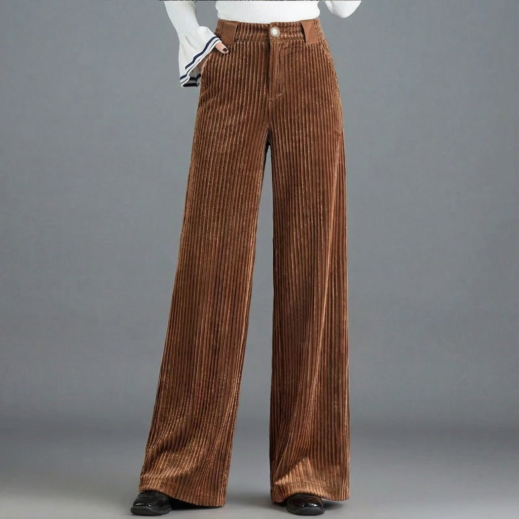 High Waist Wide Leg Corduroy Pants 2