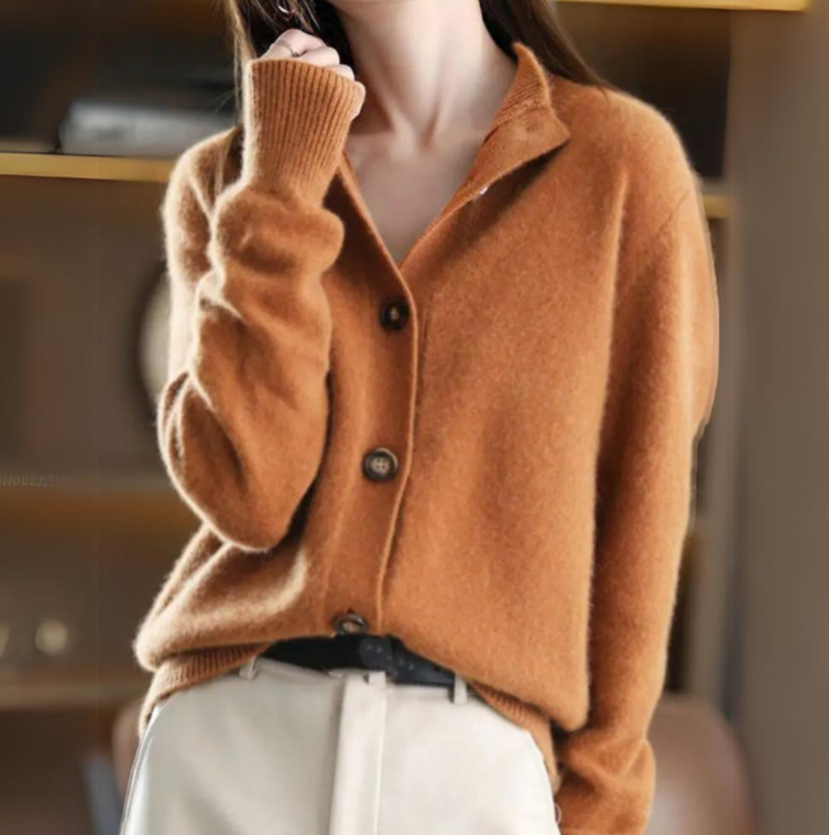 Collared Button Front Knit Cardigan 2